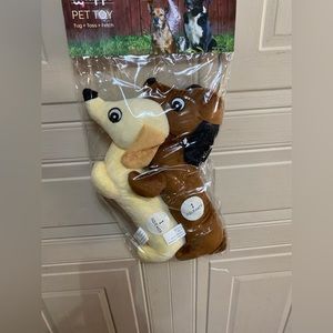 Brand New Set Of 2 Poppies 10” With Squeaker Dog Toy.